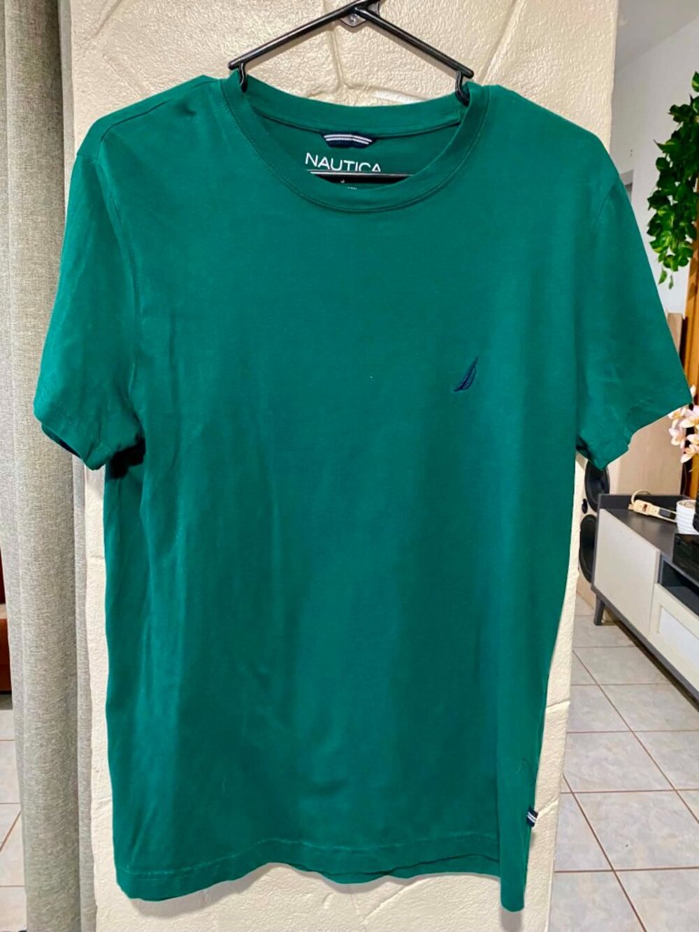 Nautica Classic Green Logo Embroidered T-Shirt Size S